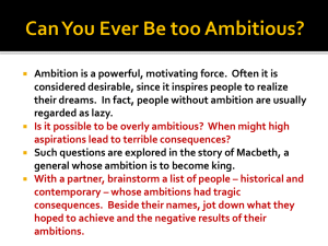 Can You Ever Be too Ambitious?