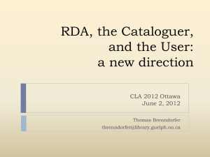 RDA and the User - Canadian Library Association