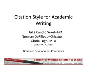 Chicago Writing Style - Montclair State University
