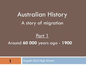 Australian History a story of migration