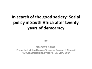 In search of the good society - Human Sciences Research Council