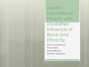 Health Disparities of People with Disabilities