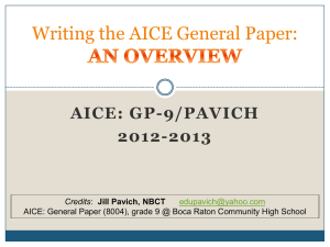Getting to Know AICE: General Paper