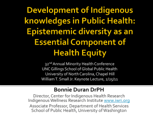 Keynote Lecture slides - Minority Health Project