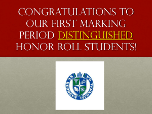 Honor Roll Recognition