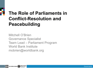 The Role of Parliaments in Conflict