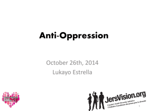 Anti-Oppression Training-OCtober 26 2014, Lukayo Estrella