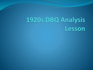1920s DBQ Analysis Lesson