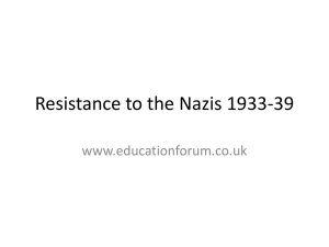 Resistance to the Nazis 1933-39