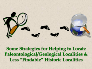 Some Strategies for Helping to Locate Paleontological