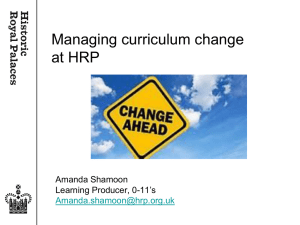 Managing curriculum change at HRP