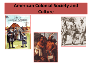 Colonial Society and Culture