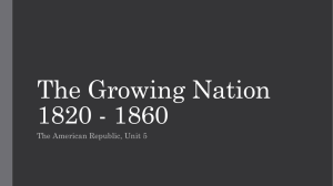 The Growing Nation 1820