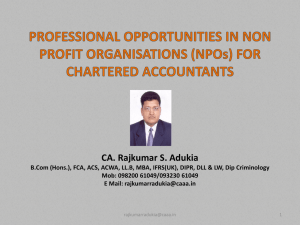 Overview of NPO- CA. Rajkumar S. Adukia