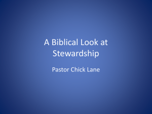 Session 1: A Biblical Look at Stewardship