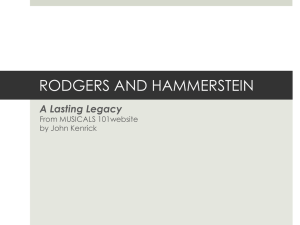 The legacy of Rodgers and Hammerstein