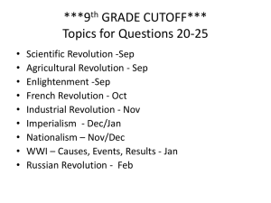 ***9th GRADE CUTOFF*** Topics for Questions 20-25