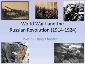 Unit 11 - World War I and the Russian Revolution