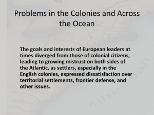 Problems within the Colonies
