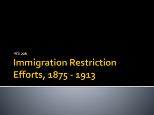 Immigration Restriction Efforts, 1875