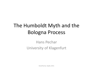 The Humboldt Myth and the Bologna Process