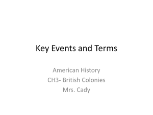 CH3 Key events and terms - Garnet Valley School District