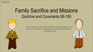 Lesson 103 D&C 99-100 Family Sacrifice and Missions Power Pt