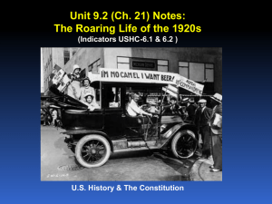 Unit 9 1920s Economics Notes