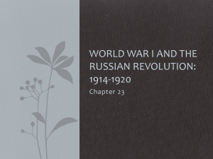 World War I and the Russian Revolution: 1914-1920
