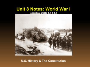 Unit 8 WWI Notes