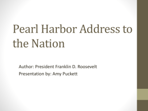 Pearl Harbor Address to the Nation