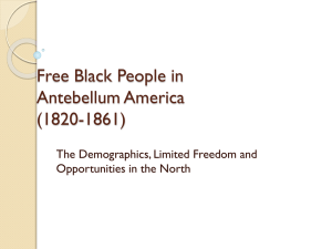 Free Black People in Antebellum America (1820-1861)