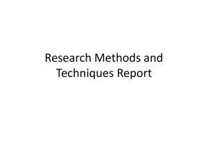 Research Methods and Techniques Report