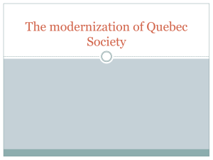 The modernization of Quebec Society