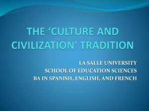The `culture and civilization` tradition