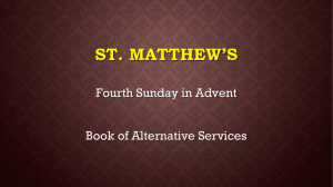 Announcements - St. Matthew Anglican Church