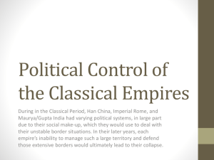 Political Control of the Classical Empires