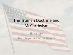 The Truman Doctrine and McCarthyism
