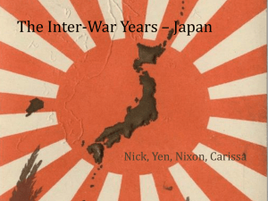 The Inter-War Years * Japan