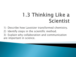 1.3 Thinking Like a Scientist