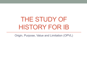 The Study of History for IB