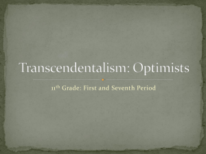 Transcendentalism: Optimists - The One About The Blonde