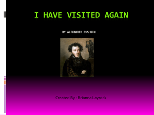 I Have Visited Again By Alexander Pushkin