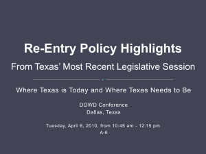 Most Recent Legislative Session - Texas Criminal Justice Coalition