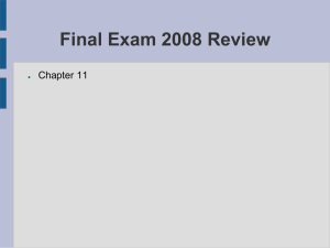 Final Exam 2008 Review - East Richland Christian Schools