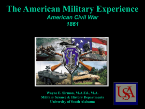 A654 American Civil War - University of South Alabama