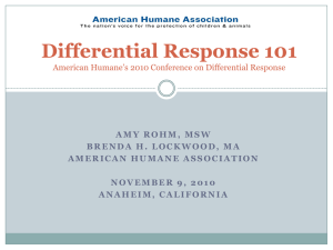 Differential Response 101 - American Humane Association