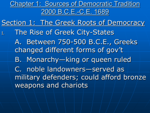 Chapter 1: Sources of Democratic Tradition 2000 B.C.E.