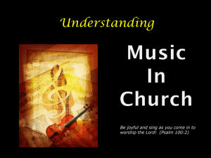 Music in the Church - Twin Valleys Presbytery