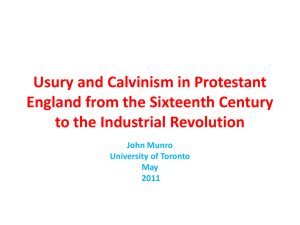 Usury and Calvinism in Protestant England